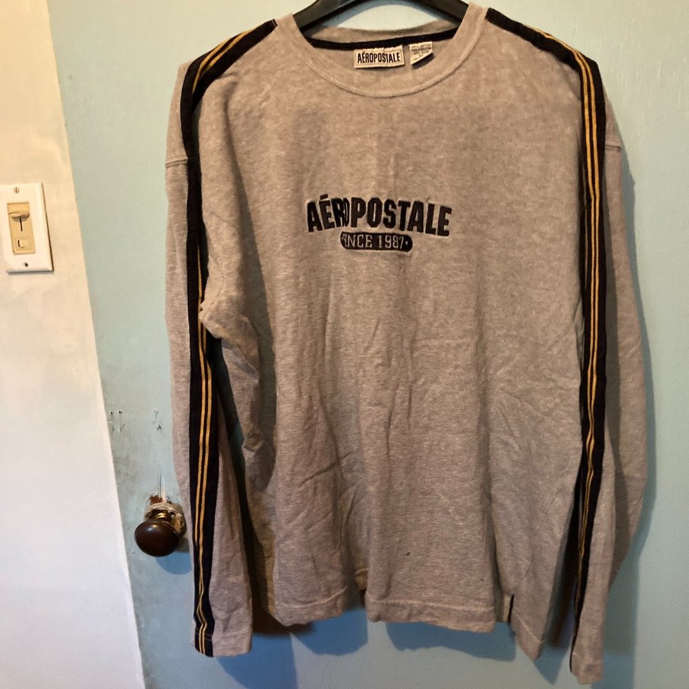Aeropostale Men's Vintage Skater Style Long Sleeve Shirt